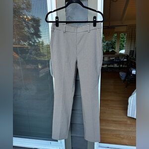 RAFAELLA Womens Size 10 Houndstooth Slim Fit Pants Brown Black White